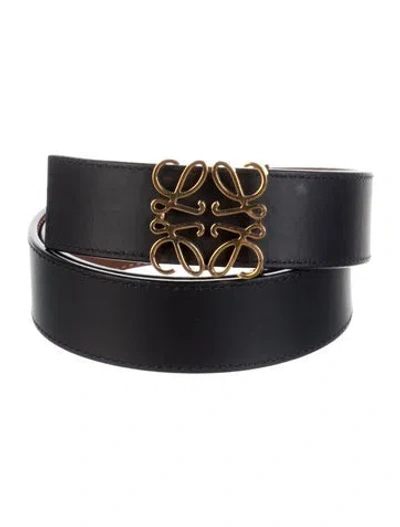 Pre-owned Loewe Leather Waist Belt In Black