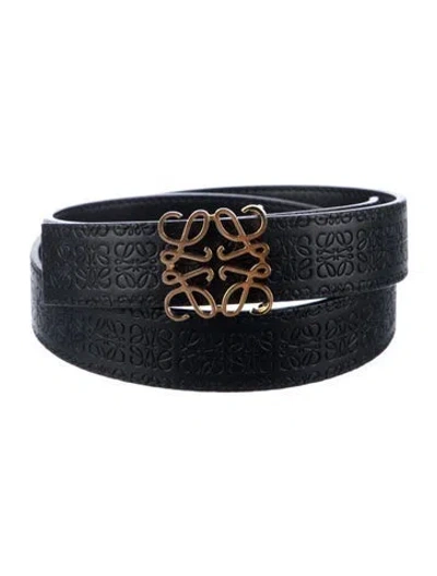 Pre-owned Loewe Leather Waist Belt In Black