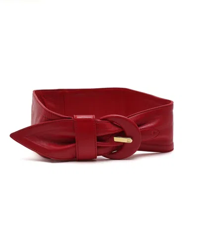 Pre-owned Loewe Leather Waist Belt, Size 75 In Red
