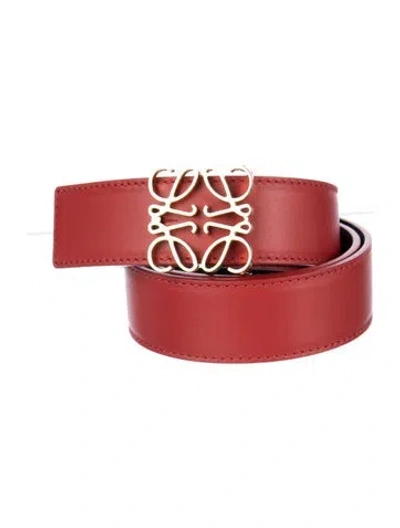 Pre-owned Loewe Leather Waist Belt W/ Tags In Red