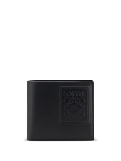 Loewe Logo-embossed Leather Billfold Wallet In Black