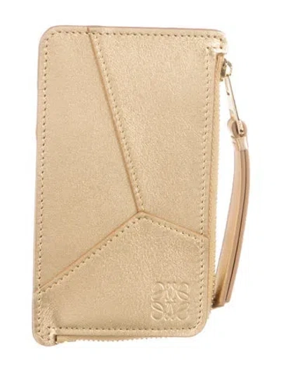 Pre-owned Loewe Leather Wallet In Gold