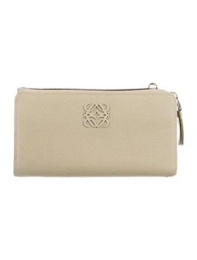 Pre-owned Loewe Leather Wallet In Gray