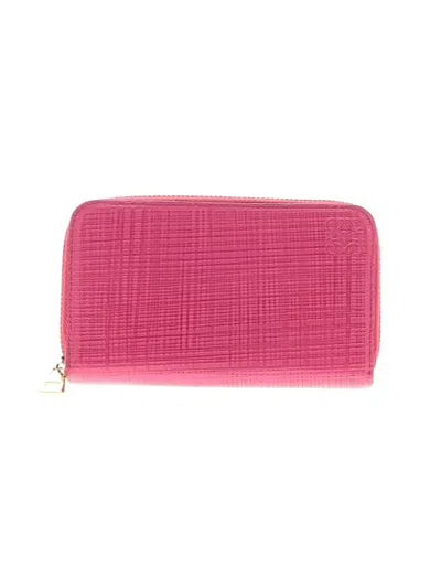 Pre-owned Loewe Leather Wallet In Pink