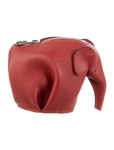 Pre-owned Loewe Leather Wallet In Red