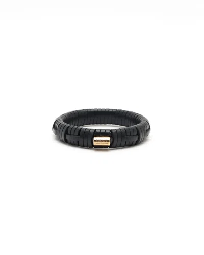 Loewe Leather Woven Bracelet In Black
