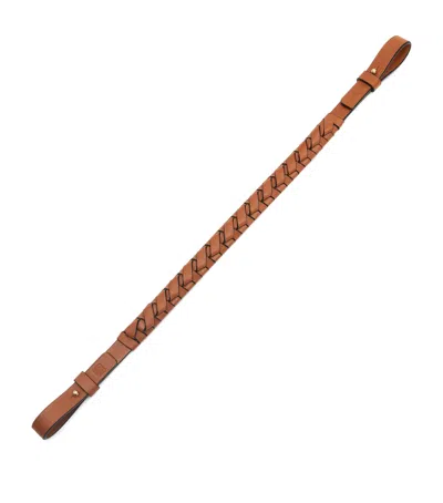 Loewe Leather Woven Spiral Strap In Brown