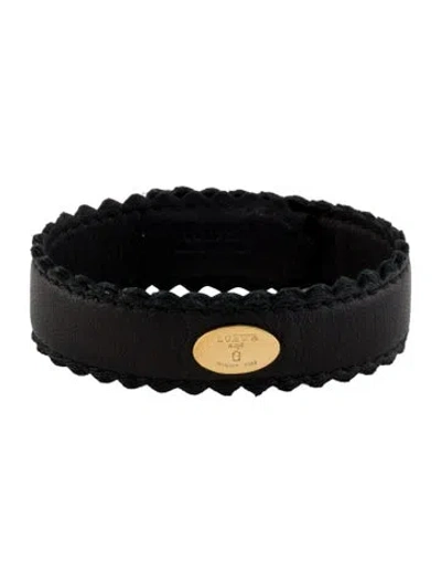 Pre-owned Loewe Leather Wrap Bracelet In Black