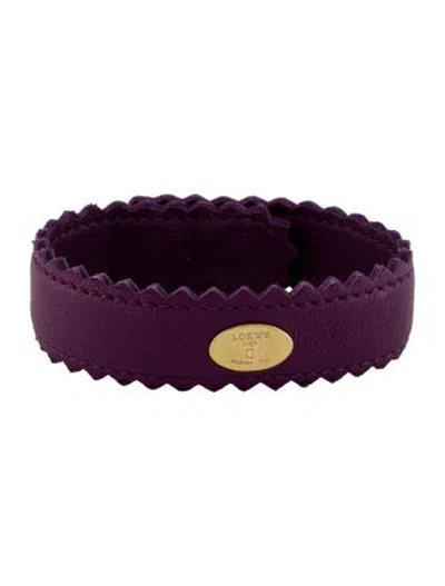 Pre-owned Loewe Leather Wrap Bracelet In Purple