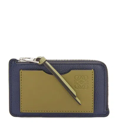 Loewe Leather Zipped Card Holder In Blue