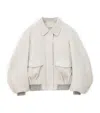 Loewe Suede Jacket Collared Design Flap Pockets In Neutral