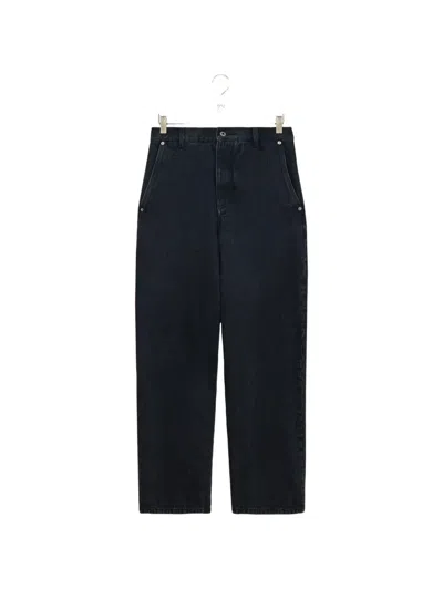 Loewe Leather-patch Straight-leg Jeans In Black