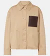 Loewe Leather-patch Drawstring Jacket In Neutral