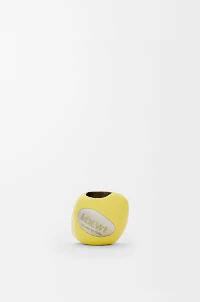 Loewe Womens Yellow Lemon Branded Brass Charm