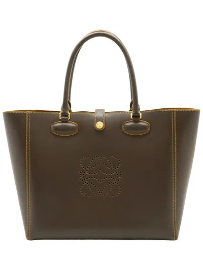 Loewe Leo Leather Tote Bag (authentic Pre-loved) In Brown