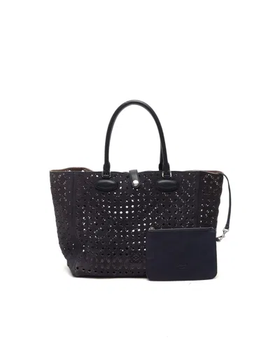 Loewe Leo Shopper Tote Bag In Navy