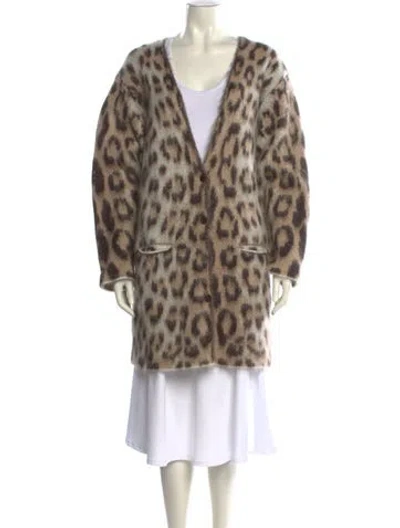 Pre-owned Loewe Leopard Print Mohair Sweater W/ Tags In Neutral