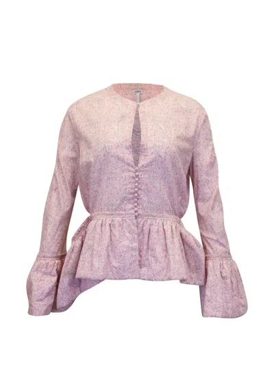 Pre-owned Loewe Liberty Floral-print Blouse In Pink