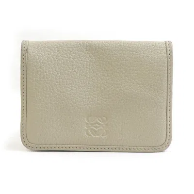 Pre-owned Loewe Light Beige Leather Coin Purse/coin Case ()