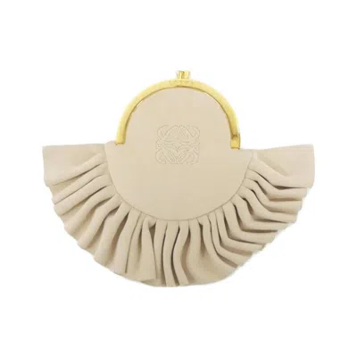 Pre-owned Loewe Light Beige Suede Coin Purse/coin Case () In Sand