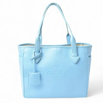 Pre-owned Loewe Light Blue Leather Handbag Tote Bag ()