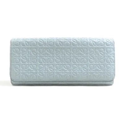 Pre-owned Loewe Light Blue Leather Long Wallet (bi-fold) ()