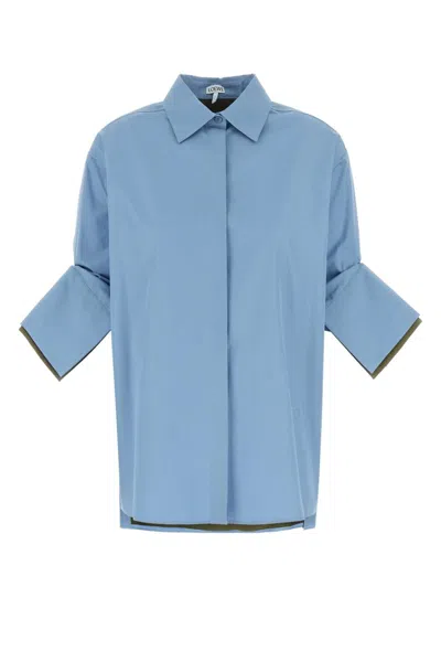 Loewe Light Blue Oxford Shirt In Sky Blue