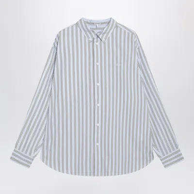Loewe Light Blue Striped Shirt In Multi