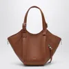 Loewe Light Brown Hammock Flip Bag In Leather In Brown