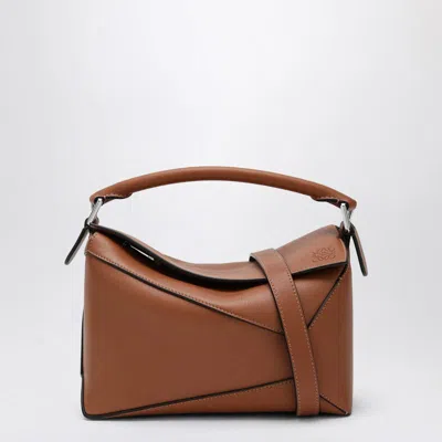 Loewe Light Brown Small Puzzle Bag In Orange