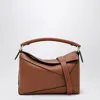 Loewe Puzzle Edge Small Leather Tote Bag In Orange