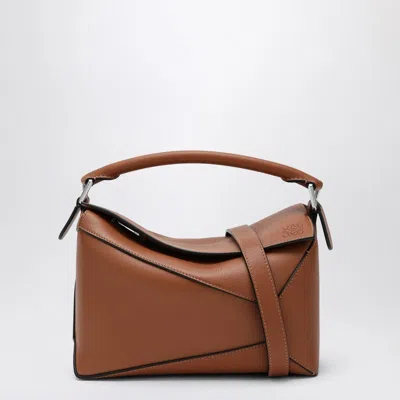 Loewe Light Brown Small Puzzle Bag Women In Orange