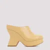 Loewe Terra 110 Curved-heel Leather Heeled Mules In Camel