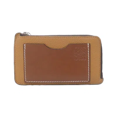 Pre-owned Loewe Light Camel Leather Coin Purse/coin Case () In Brown