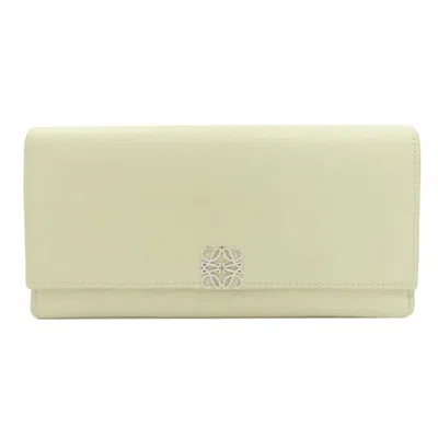 Pre-owned Loewe Light Green Leather Long Wallet (bi-fold) ()
