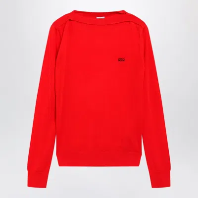 Loewe Anagram Merino Wool Sweater In Red