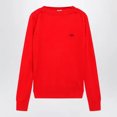 Loewe Light Merino Wool Sweater In Red
