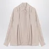 Loewe Light Pink Draped Silk Shirt Women In Neutral