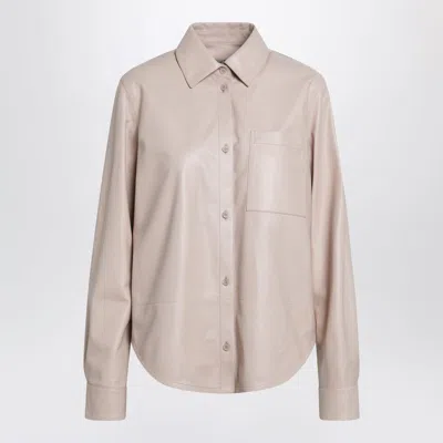 Loewe Long-sleeved Nappa Leather Shirt In Neutral