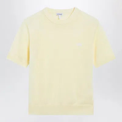 Loewe Light Yellow Wool Knit Top In Neutral
