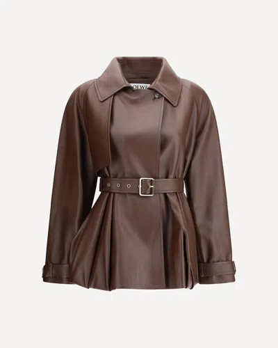 Loewe Lightweight Lambskin Jacket In Brown