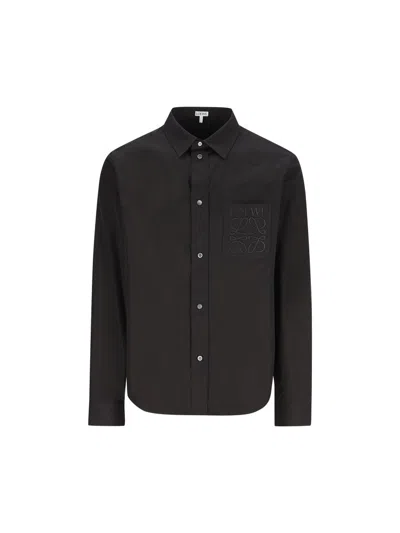 Loewe Lightweight Poplin Shirt In Black