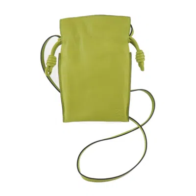 Pre-owned Loewe Lime Yellow Leather Pochette Pouch Shoulder Bag ()