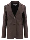 Loewe Linen Single-breasted Tailored Jacket Jackets Brown In Brown