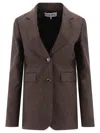 Loewe Linen Single-breasted Tailored Jacket Jackets Brown In Brown