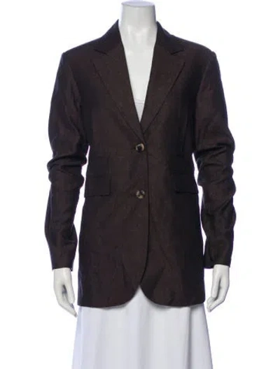 Pre-owned Loewe Linen Blazer In Brown