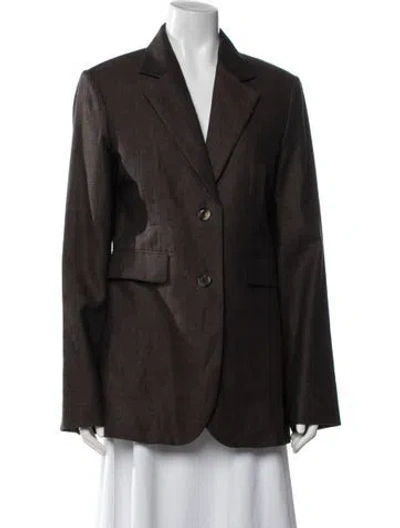Pre-owned Loewe Linen Blazer W/ Tags In Brown
