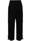 Loewe Linen Blend Cargo Trousers In Black