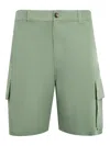 Loewe Sage Green Cargo Shorts In Linen Blend In Green