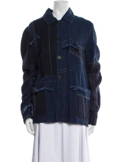 Pre-owned Loewe Linen Denim Jacket In Blue